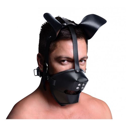 Image of Master Series Puppy Play Masker Met Ballgag Zwart