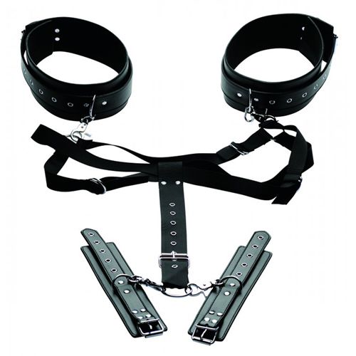 Image of Master Series Easy Access Bondageharnas Met Hand En Enkelboeien