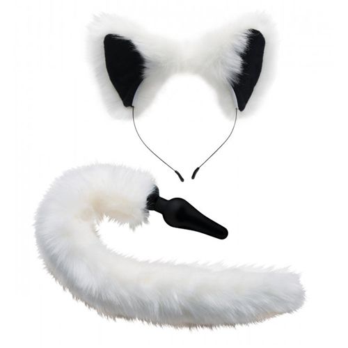 Image of Tailz White Fox Buttplug & Haarband Set