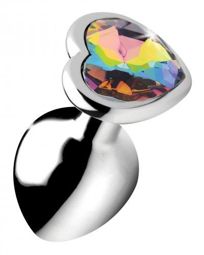 Image of Booty Sparks Rainbow Heart Buttplug Middel