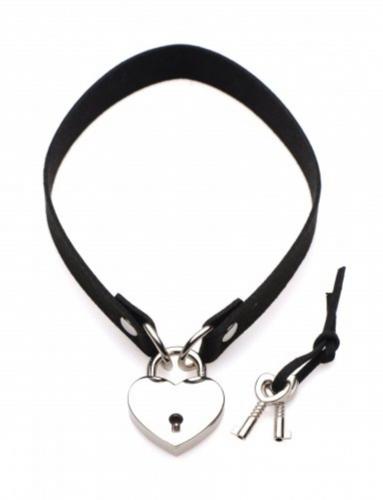 Image of Master Series LockIt Heart Choker Met Afsluitbaar Hartje