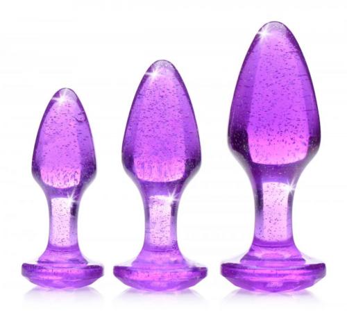 Image of Booty Sparks Glitter Gem Anaalplug Set Paars 