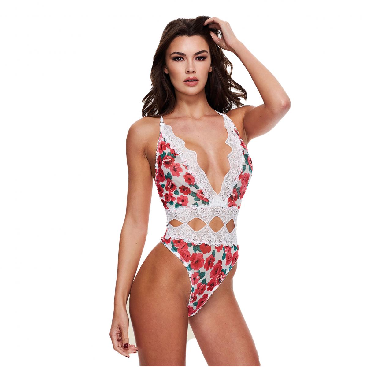 Baci - White Floral & Lace Stringbody afbeelding