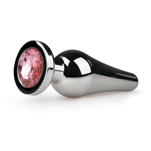 Image of Easytoys Anal Collection Zilverkleurige metalen buttplug met roze diamant