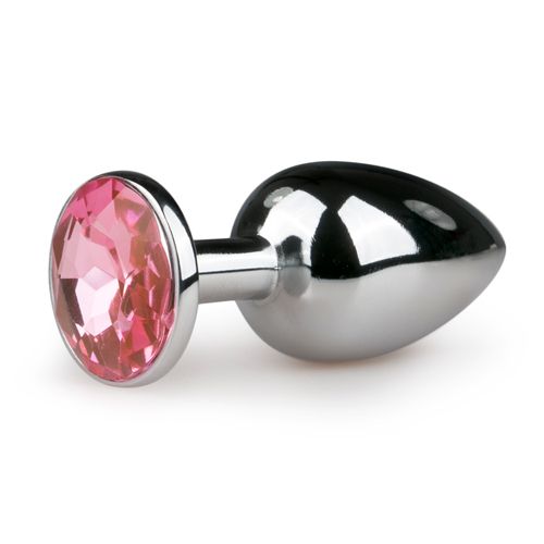 Image of Easytoys Anal Collection Metalen buttplug met roze steen zilverkleurig