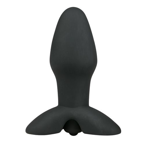 Zwarte vibrerende siliconen buttplug