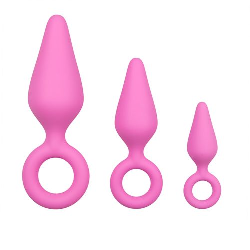 Image of Easytoys Anal Collection Roze buttplugs met trekring setje