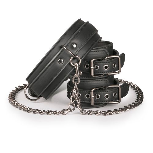 Easytoys Fetish Collection Kunstleren Halsband Met Handboeien
