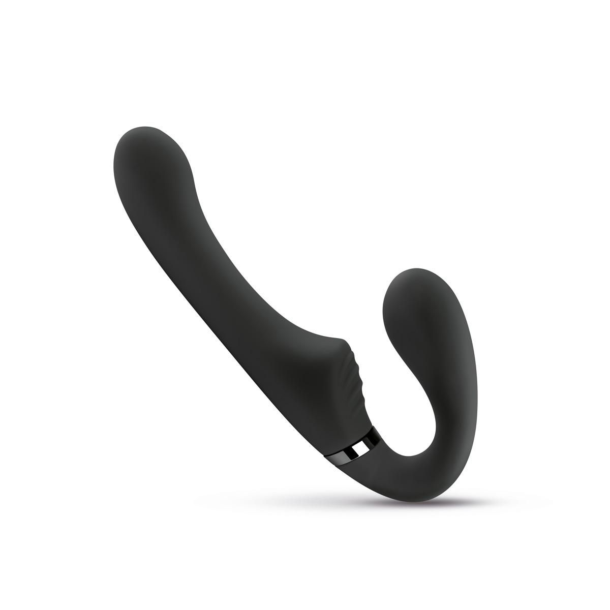 No-Parts - Avery Strapless Strapon Vibrerende Dildo 22 cm - Zwart afbeelding