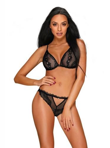 Millagro 2-delige BH Set Met Kettinkje - Zwart - L/XL afbeelding