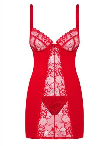Image of Obsessive Heartina Negligé Met String Rood 