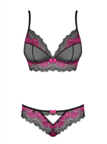 Image of Obsessive Tulia 2Delige BH Set Zwart/Roze