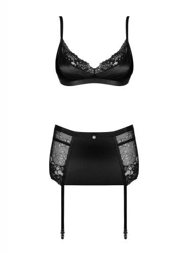 Blanita 3-delig Kanten Jarretelsetje - Zwart - L/XL
