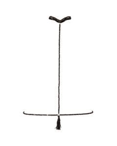 Halsband met ketting - Zwart