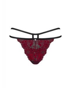 Sugestina Sexy Kanten Slip - Zwart/Rood