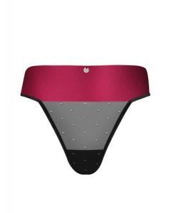 Tienesy String Met Sexy Strik - Zwart/Rood
