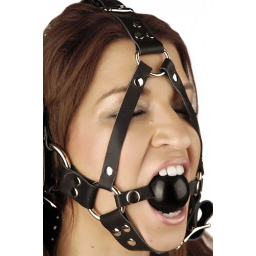 Image of Strict Leather Leren Ball Gag Hoofdharnas
